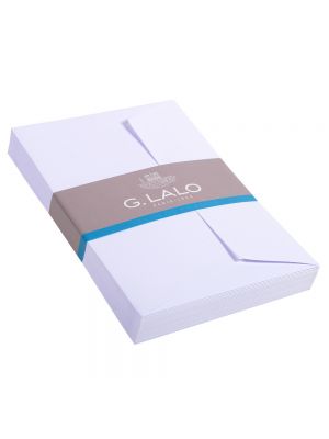 Blanc 25 enveloppes doublées DL Vergé adhésives G.Lalo ref  46100L 